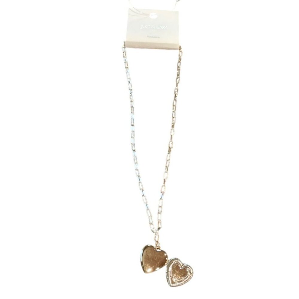 NEW FLAWED J.Crew Factory Gold Heart Locket Necklace BN249